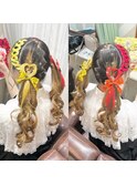 ツインテール　カラエク　レース編み