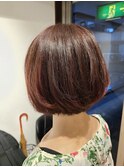グラデーションボブ×ピンクブラウン