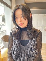 バランス ヘアーアンドアイラッシュ 野田店(balance.) 巻き髪レイヤー×オリーブカラー