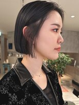 ハウ 心斎橋(how)&nbsp;前髪なし透明感ミルクティーベージュ大人ボブ小顔カット