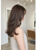 レイヤーロングベージュ20代30代40代くびれエクステ韓国ヘア