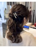 ハーフアップアレンジ/表参道ヘアセット/お呼ばれヘア