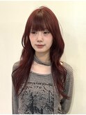 ワインレッド/チェリーレッド/暖色カラー/レイヤーカット