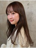 小顔に見せるヘア/オリーブグレー/ココアベージュ/レイヤー