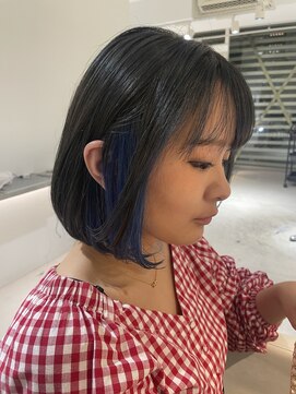 ワンエイティー 表参道(ONE EIGHTY) ワンレンボブ艶髪インナーカラー【岩川和生】