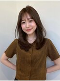 顔周りレイヤーカットべージュカラーくびれレイヤーカット