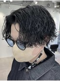 調布ツイストスパイラルパーマ波巻きパーマセンターパート強め