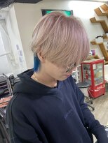 コア 新宿(CORE)&nbsp;ピンクベージュマッシュウルフ×ブルー