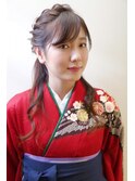 袴ハーフアップヘアセット