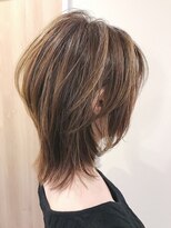 フープヘアー(HOOP.HAIR)&nbsp;極細ハイライト ミディアムウルフレイヤー