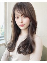 シルクレイ 吉祥寺店(Silk-lei) 大人可愛いくびれシースルーバング/ミルクティーベージュ