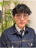 束感 ツイストスパイラルパーマ ツーブロック メンズマッシュ