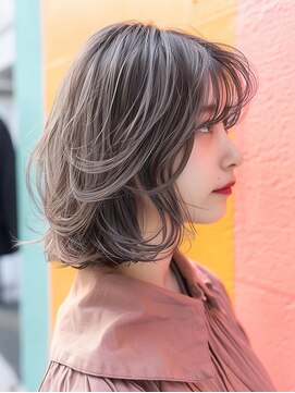 アルトリスト(Altruist Aging×HAIR&SPA) ★ダークアッシュ大人ガーリーボブ着物ミディアムレイヤーカット