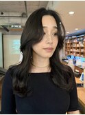 【上田】かきあげ前髪ロングレイヤーカット顔周りレイヤー