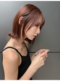 切りっぱなしボブシースルーバングストレート小顔t926
