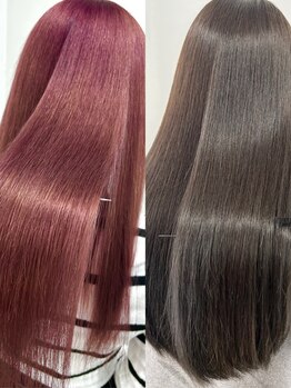 お客様一人ひとりの髪に合う“ベストなpH”で傷ませない矯正をご提供。まっすぐ過ぎず、自然なツヤ髪を＊