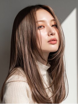 クート 久喜(ku-to) 【30代40代にオススメ】ストレートレイヤー×ブラウン