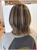 ハイライトカラー,白髪ぼかし,ウルフ,シルバーベージュ【草加】