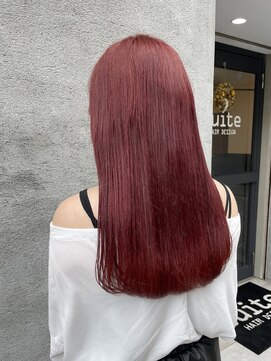 スイート ヘアデザイン(Suite HAIR DESIGN) チェリーピンク ロングヘア ストレートヘア