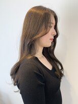 シェノン 西梅田(CHAINON)&nbsp;レイヤーカット/ウェットヘア/デザインカラー/ベージュ/ブラウン