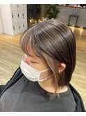 ミルクティーブロンドダークブルーワンホンレイヤー