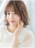 大人かわいい透明感ニュアンスくせ毛風ボブb古河20代30代40代