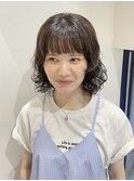イメチェン♪顔周りレイヤーボブウェーブパーマこなれミディ前髪
