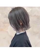 【透け感プレミアム】グレージュ×ボブ★ご新規様限定カット＋ブリーチ＋Aujua￥29,700→￥19,000