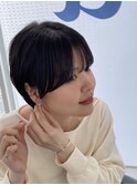 丸みショートシースルーバングくびれショートボブミニボブ