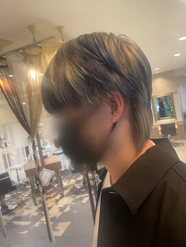ヘアーズファイン(hair's fine) メンズソフトウルフカットハイトーンエンドカラーデザインカラー