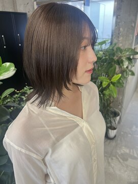 キャラハーフ 池袋東口店(KYARA HALF) 【MIZU】オリーブベージュ×ミディアムレイヤー