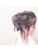 結婚式などでのラフ感パーティーアップスタイル(>_<)