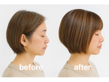 クーシ(kuusi)の写真/髪のお悩みを解決しながら、オシャレに白髪をカバー！髪のダメージを最小限に抑えた自然な仕上がり♪