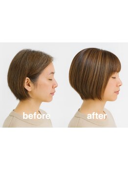 髪のお悩みを解決しながら、オシャレに白髪をカバー！髪のダメージを最小限に抑えた自然な仕上がり♪