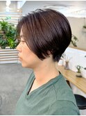 大人ショートボブ/ハンサムショート/前髪なし/20代30代40代