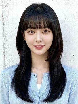 エイチ 大阪梅田(H) レイヤーカットバレイヤージュオリーブグレージュハッシュカット