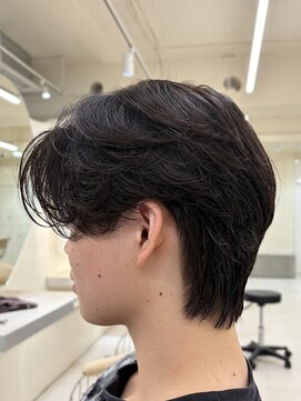 ニコ トウキョウ ヨコハマ(nico) メンズセンターパートウルフセンターパートニュアンスパーマ襟足