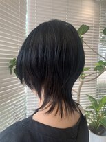 アース 三田南ウッディタウン店(HAIR&MAKE EARTH)&nbsp;前下がりショートツヤ感ボブウルフレイヤーカット
