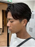 横浜毛流れセンターパートニュアンスパーマフェザーパーマ30代