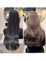 カラフクオカ 薬院駅前(Cara FUKUOKA)&nbsp;ヘーゼルベージュ&レイヤーカット《福岡ブリーチなしカラー》