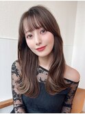 大人かわいいエアリーミディの小顔くびれ韓国ヘアー20代30