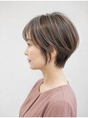 丸みショート/白髪ぼかしハイライト/40代/50代/60代/金沢八景