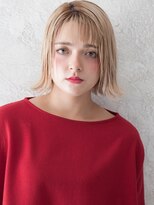 パティオンツー(PATIONN2)&nbsp;外国人風プラチナブロンドカラーシースルーバング外ハネボブ
