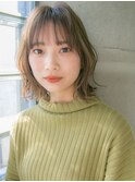 ライトアッシュ×外ハネスタイル