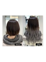 アース コアフュールボーテ 上尾店(EARTH coiffure beaute)&nbsp;【シールエクステ】グレイのグラデーション