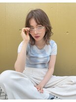 メーヴェ(Mowen) mowen×外ハネミディアム×ラフウェーブ×モカベージュ