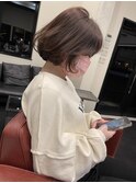 韓国風ミニボブにショコラピンク