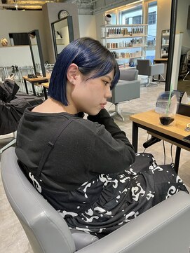 カフ(CAF) CAF FUKO ネイビーブルー/寒色系/タッセルボブ/大阪/心斎橋