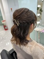 六本木美容室 白金店 結婚式ヘアセット ハーフアップ×金ピンアレンジ