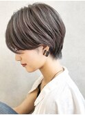 ウェットヘア オリーブベージュ×髪質改善ショートカット×横浜